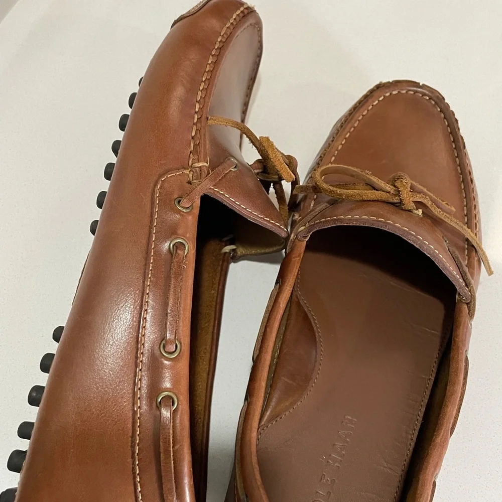 Cole Haan Gunnison British Tan Leather Driving Loafers